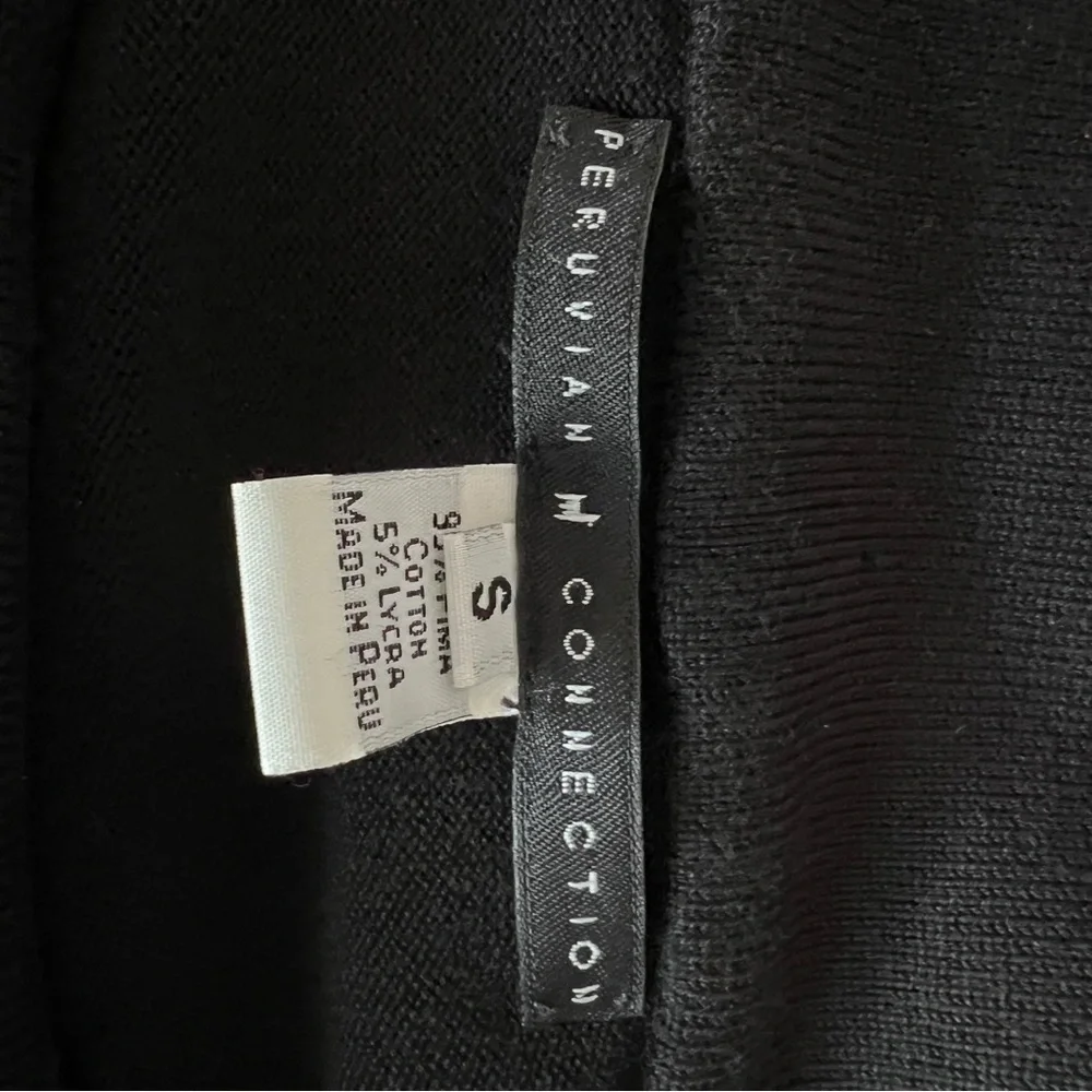 Peruvian Connection Black Delilah off shoulder Sheath Dress Sz small